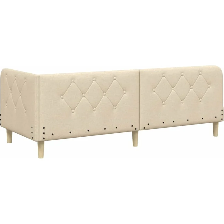 vidaXL Eckbettgestell mit Matratze Creme 80 x 200 cm Stoff 3394107 – Bild 8