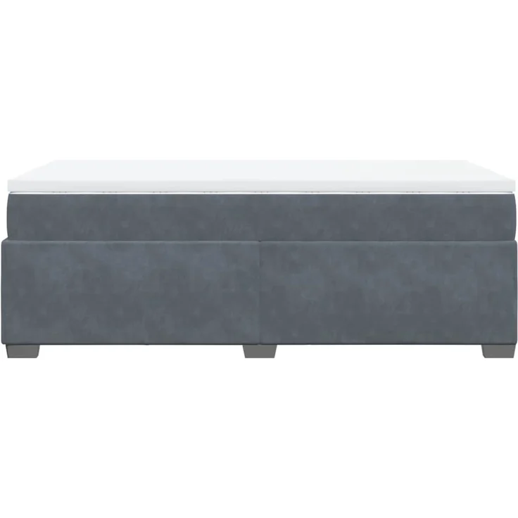 vidaXL Boxspringbett mit Matratze Dunkelgrau 80x200 cm Samt 3285246 – Bild 8