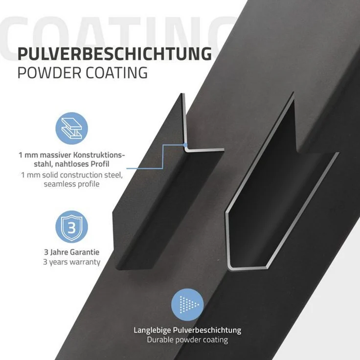 ML-DESIGN Tischbein Tischgestell Loft 2er Set Bankkufen aus Stahl Industriedesign U-Form, Bankkufen Profil 8x2cm Möbelfüße aus Metall – Bild 4