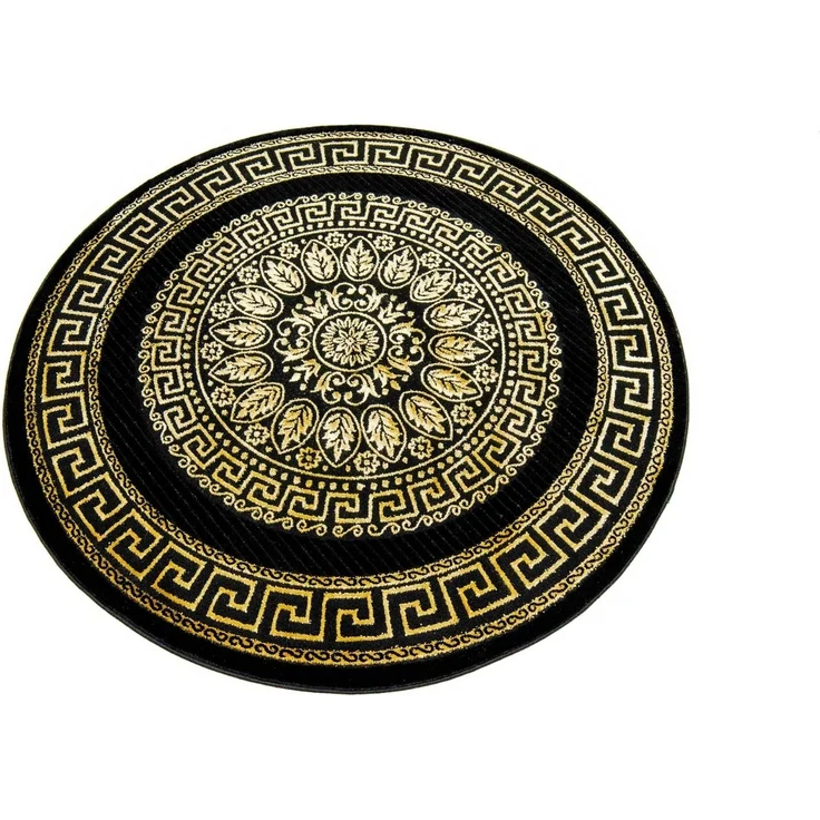 Carpetia Teppich Teppich Wohnzimmer mit Bordüre Mäander Muster schwarz gold, rechteckig, Höhe: 12 mm – Bild 2