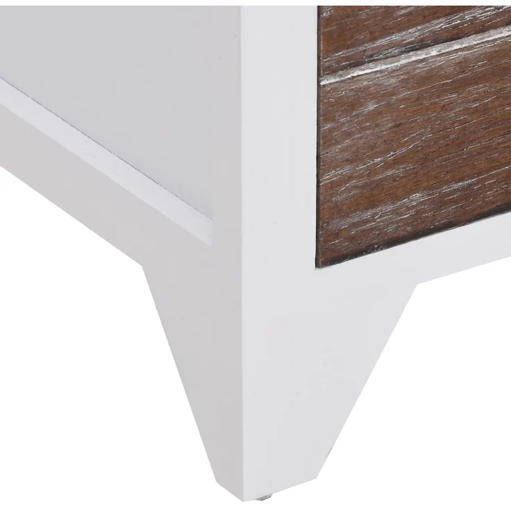 vidaXL Nachttische 2 Stk. mit 2 Schubladen Braun und Weiß 242042 – Bild 7