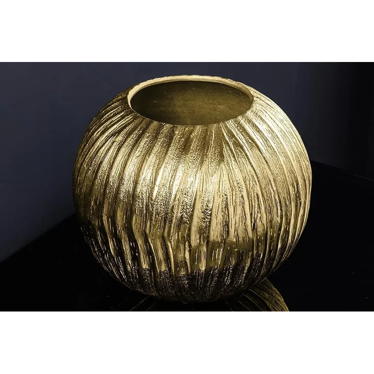 riess-ambiente Dekovase ELEGANCE 25cm gold · Kugelvase aus Metall fürs Wohnzimmer (Einzelartikel, 1 St), Blumenvase · Tischdeko · handmade · Hammerschlag Design · Accessoire – Bild 4