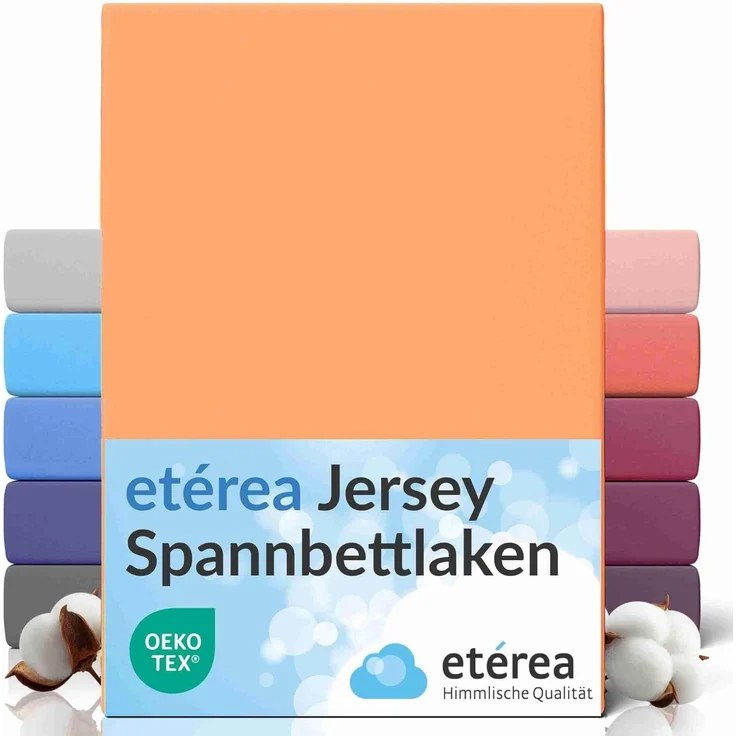 etérea Comfort Jersey Spannbettlaken Pfirsich 140x200 cm - 160x200 cm – Bild 1
