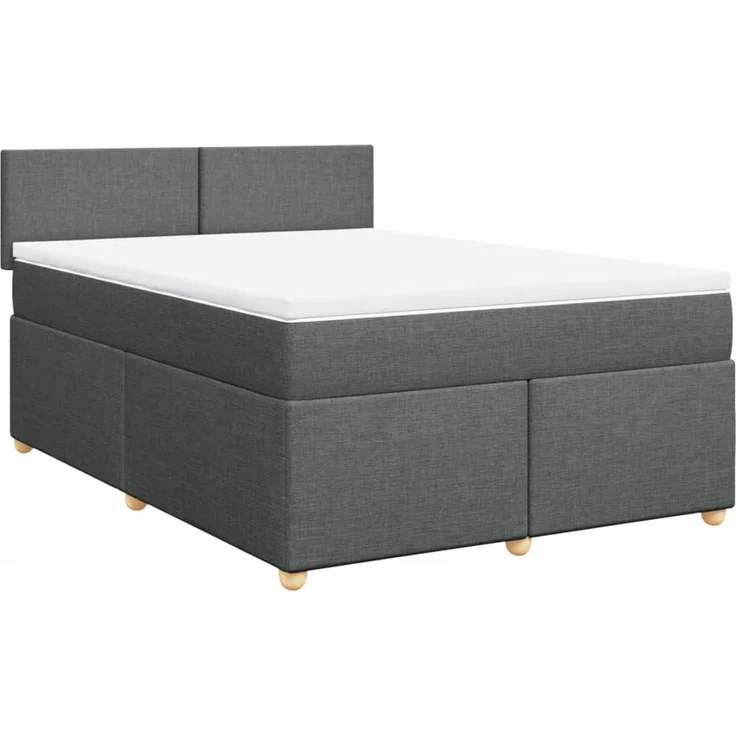vidaXL Boxspringbett mit Matratze Dunkelgrau 160x200 cm Stoff 3289025 – Bild 3
