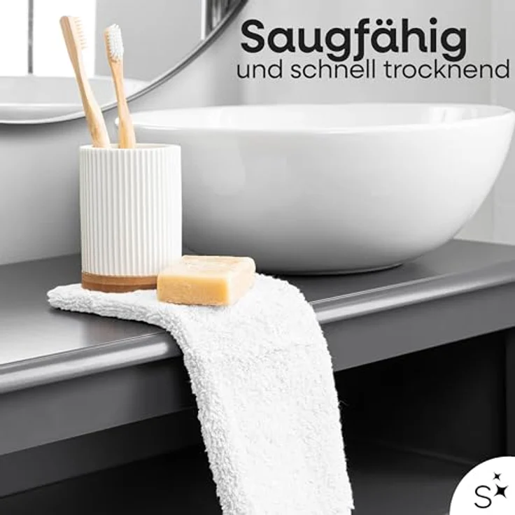 Slummer Seiftuch 10er Set Seiftücher Gesichtshandtücher 30x30 cm Waschlappen, Frottier - 100% Baumwolle (Set, 10-St), Gesichtstuch – Bild 5