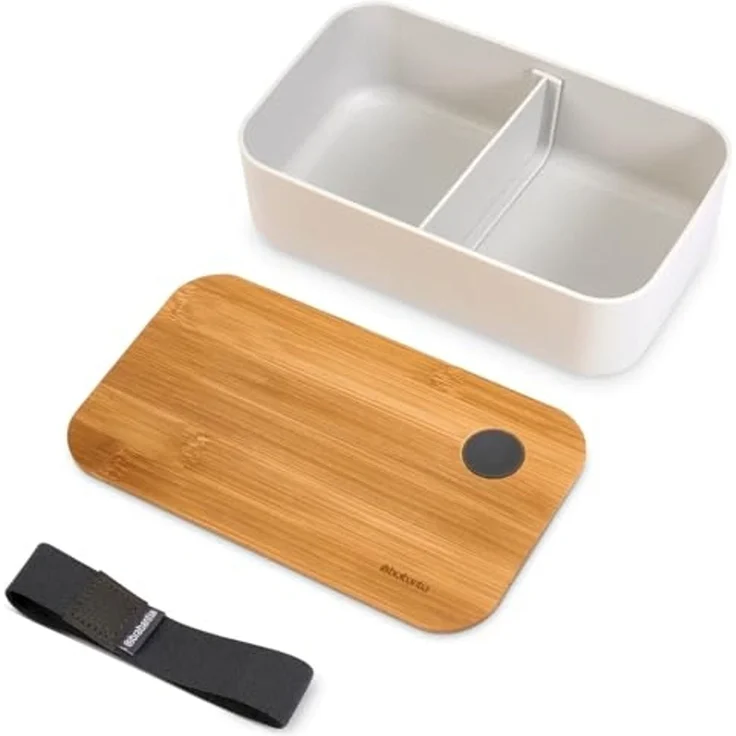 HAC24 Lunchbox Brotdose Vesperdose Brotbox 1200 ml, Polypropylen, (1-tlg), mit Bambus Deckel 19,5 x 11,5 x 5,5 cm – Bild 6