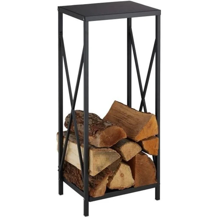 Schwarzes Kaminholzregal aus Stahl 10037807 – Bild 1