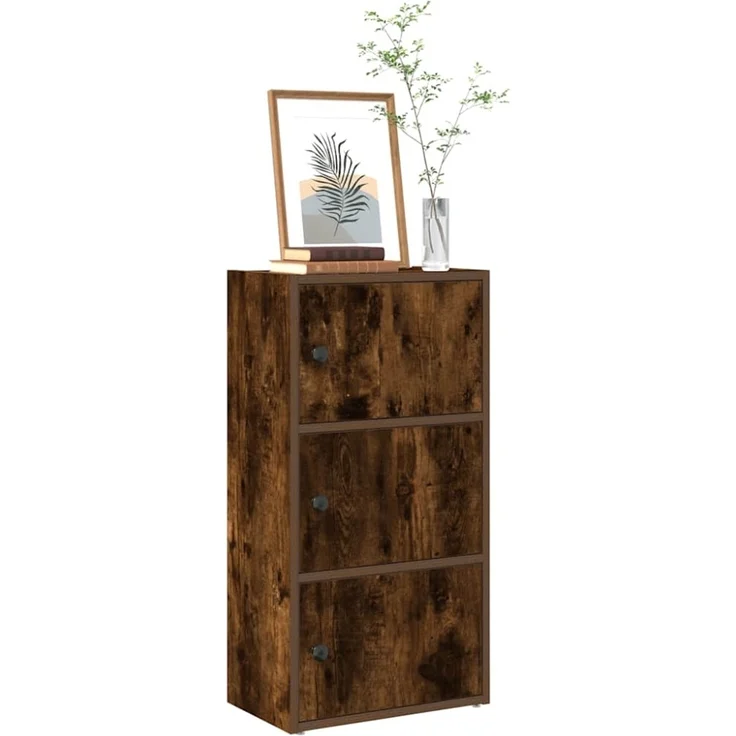 vidaXL Bücherregal Räuchereiche 40x24x77 cm Holzwerkstoff 860368 – Bild 1