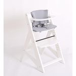 Kinderhochstuhl mitwachsend, Treppenhochstuhl, aus massivem Buchenholz, Hochstuhl ab 6 Monaten bis 10 Jahre HC 25330-01 (Weiß)