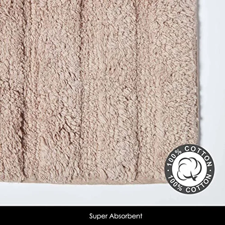 Homescapes Badematte Spa Supreme, 50 x 80 cm, 100% reiner Baumwolle, beige, rutschfeste Latexbeschichtung – Bild 3