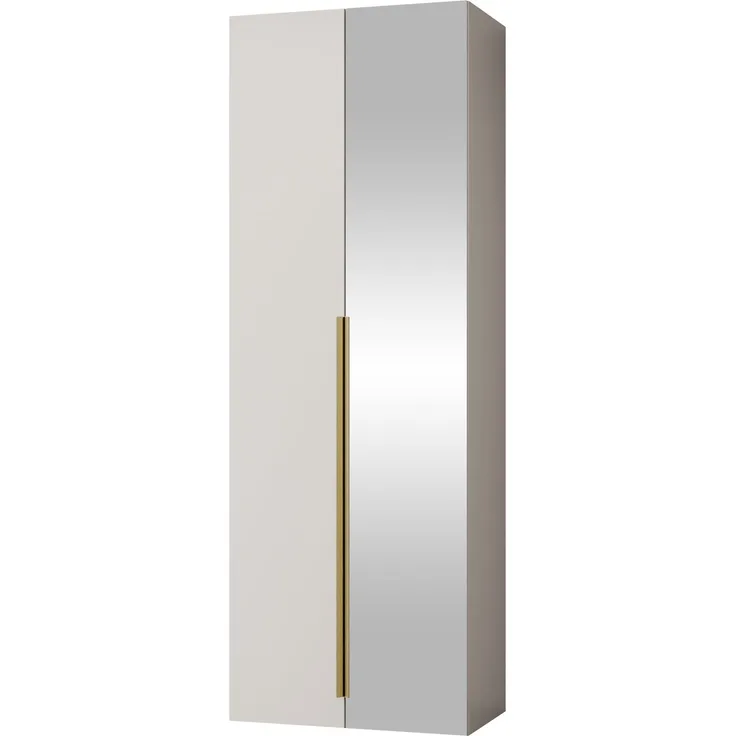 Kleiderschrank Kerkin 2D mit Spiegel (Farbe: Sandfarben)