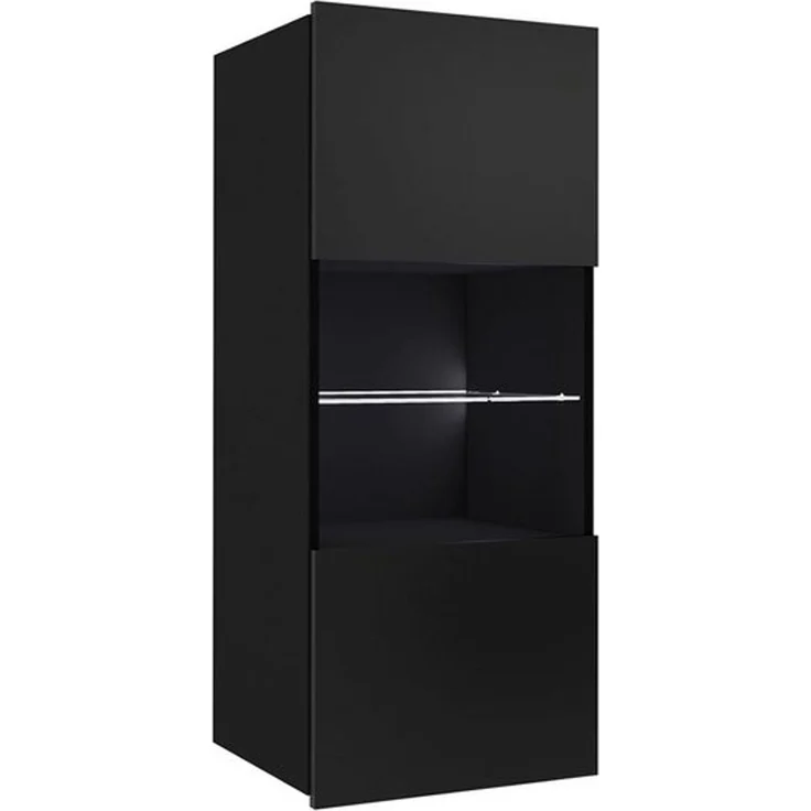Lomadox Wohnwand CAIRNS-132, (6-St, Stauraumschrank Lowboards), in schwarz & weiß Hochglanz, inkl. LED-Beleuchtung, grifflos – Bild 4