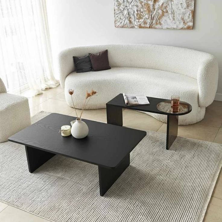 Skye Decor 'Luna 2 - Black' Couchtisch-Set, Schwarz / Bronze, 105 x 35 x 60 cm – Bild 2