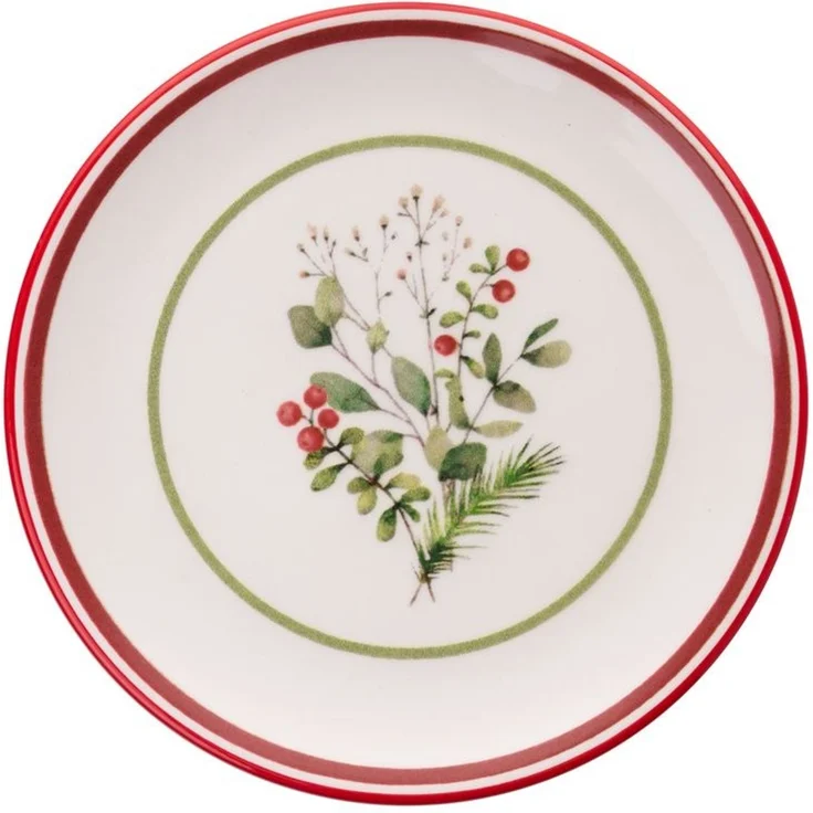 Hermia Concept 'Xmas Leaf' Dessertteller-Set (6-teilig), Mehrfarbig, 19,3 x 19,3 x 2 cm – Bild 2