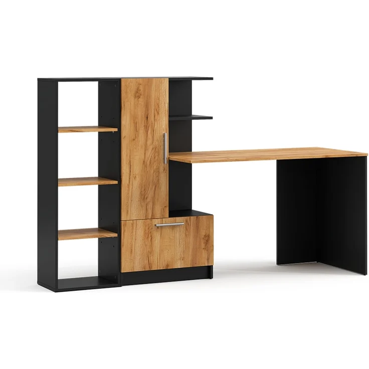 Schreibtisch Tomy Anthrazit/Goldkraft Eiche 150 x 59 cm 2er Set Vicco – Bild 1