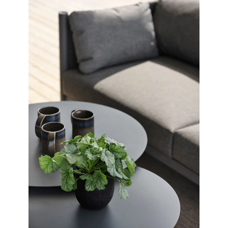 Gartencouchtisch Mill aus Aluminium, modern rund mit Mittelfuß, anthrazit, Ø 60 cm – Bild 3