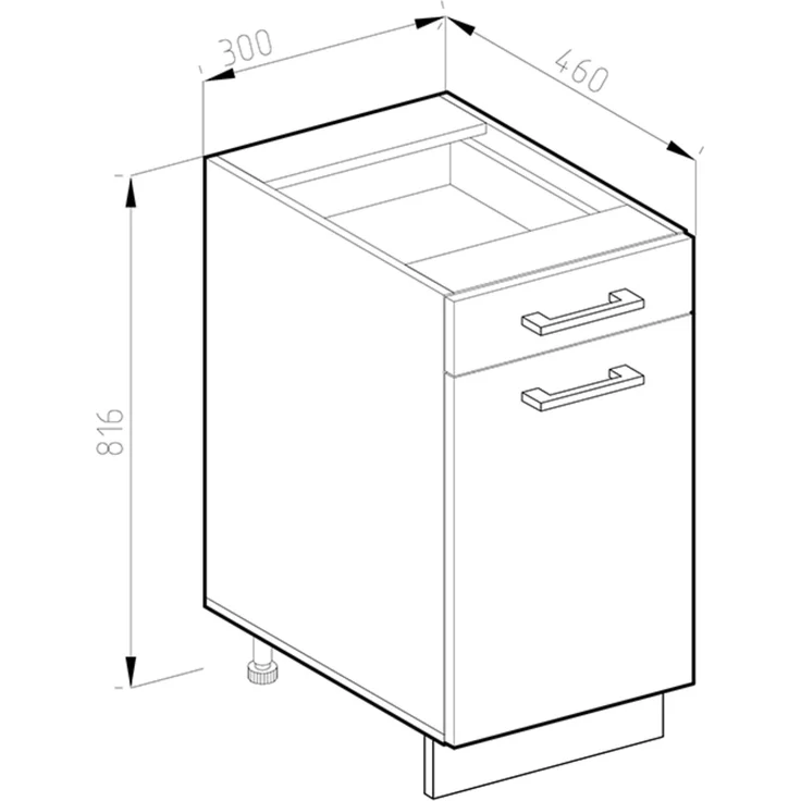 Apothekerschrank R-Line Weiß Landhaus 30 cm AP Marmor Vicco – Bild 3
