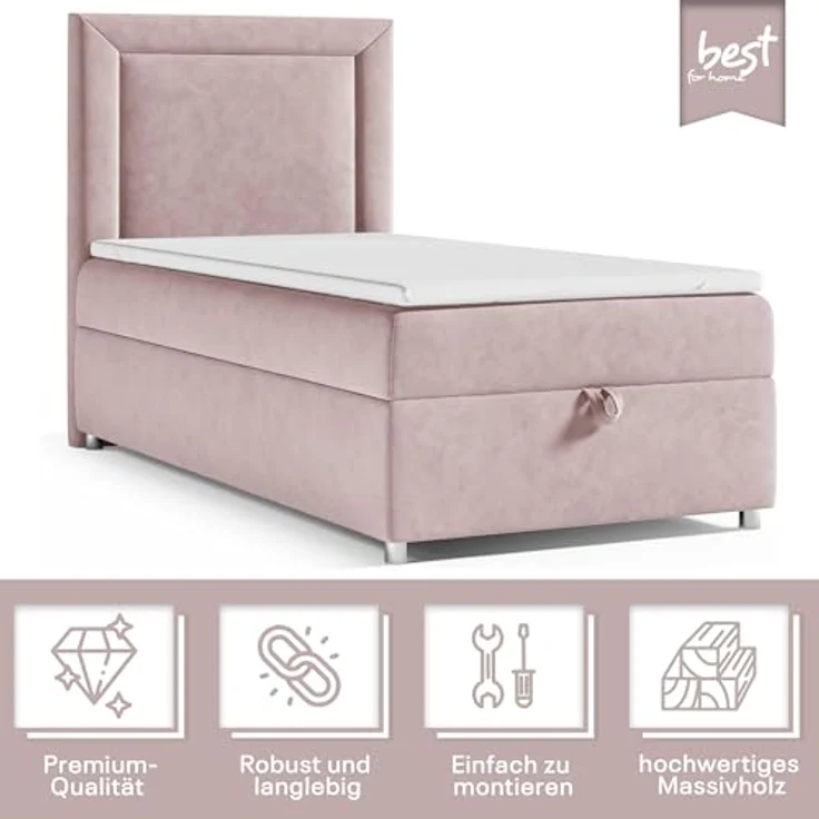 Best For Home Trinity K3 Single Bed Box Spring Bed with Bonnell Spring Mattress – Bild 4