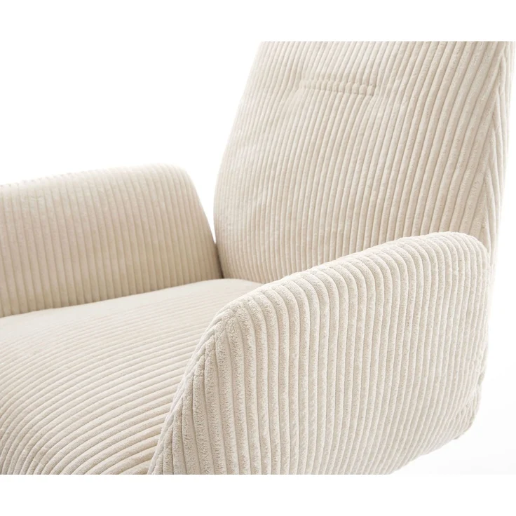 Esszimmerstuhl Zoa-Flex Cord Beige Kreuzgestell konisch Schwarz Taschenfederkern – Bild 4