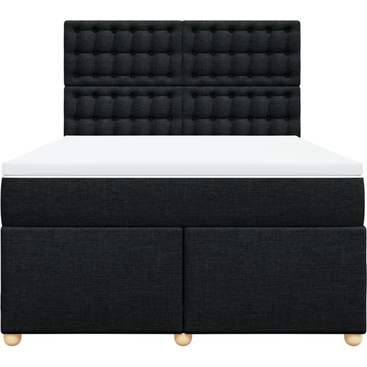 vidaXL Boxspringbett mit Matratze Schwarz 140x200 cm Stoff 3293619 – Bild 6