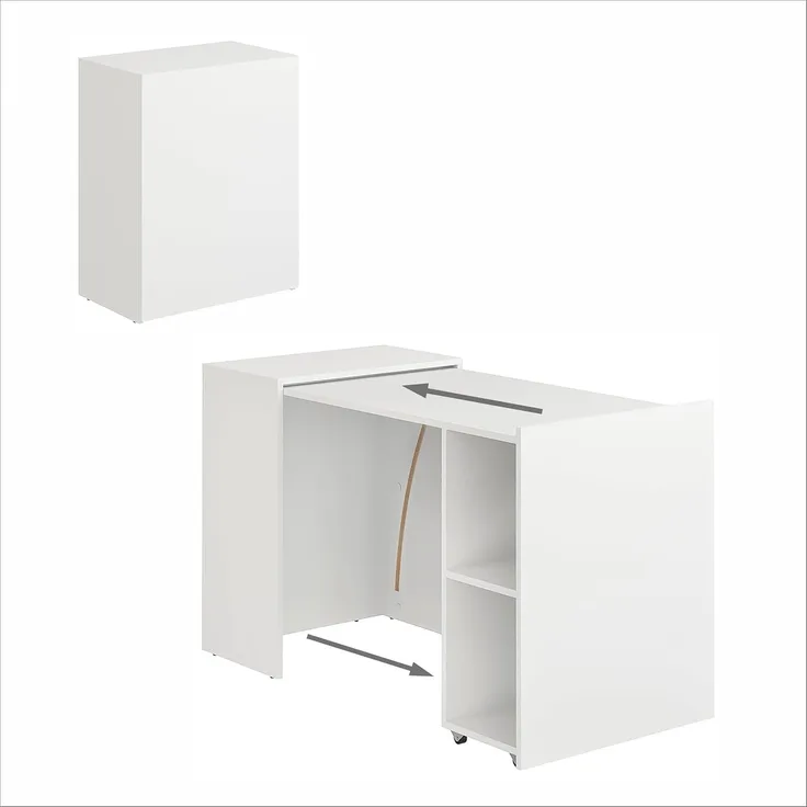 KOMTO Schreibtisch KOMTO Schreibtisch mit Stauraum – PC Tisch, Tisch FOLDY 128x60x75 cm