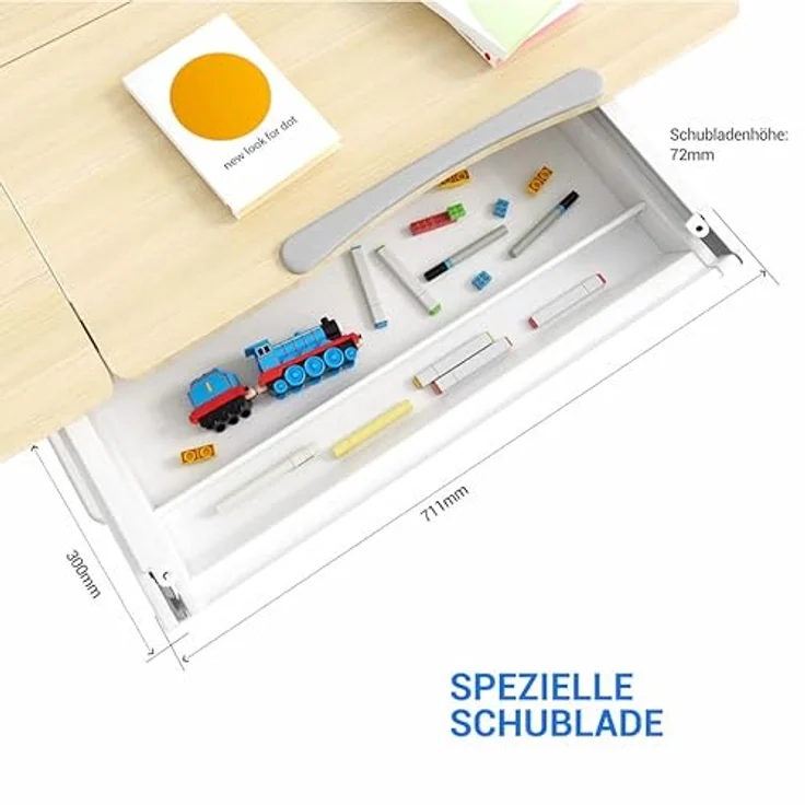 FlexiSpot SD2 Kinderschreibtisch elektrisch höhenverstellbar, neigbar, mit Stauraum & Taschenhaken – ergonomisch & praktisch – Bild 5