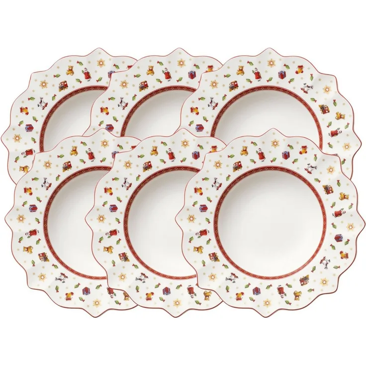 Villeroy & Boch Teller-Set Toy's Delight Suppenteller weiss 26 cm Set6, Premium Porcelain