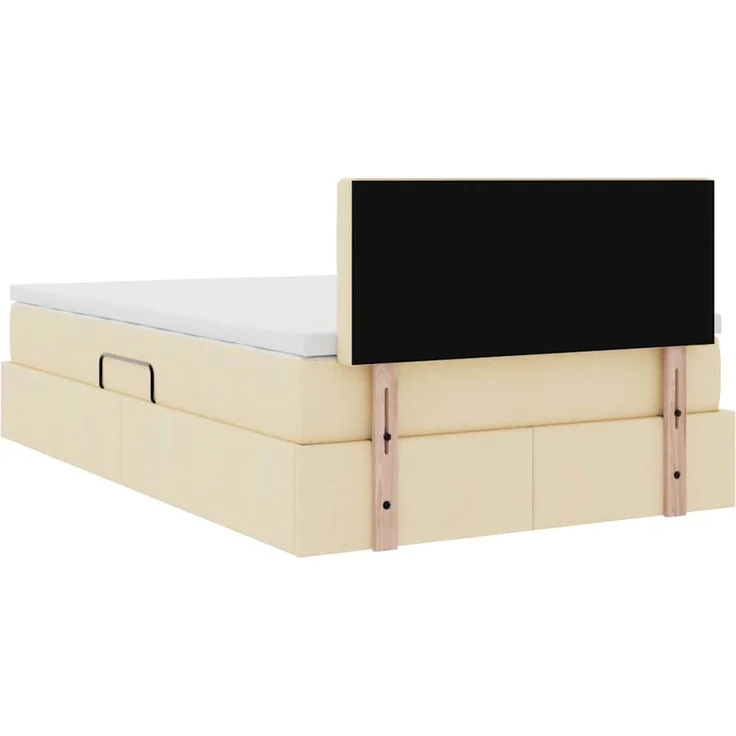 vidaXL LED-Speicherbett mit Matratze Creme 120 x 190 cm Stoff 3371260 – Bild 12
