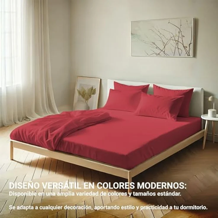 ECOMMERC3 2 Kissenbezüge, 45x85 cm, extra weich und bequem, rot, atmungsaktiv, leicht zu waschen – Bild 7