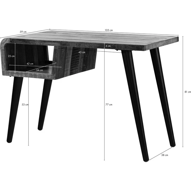 Schreibtisch Altholz 116x59x79 mehrfarbig lackiert SIXTIES #104 – Bild 8