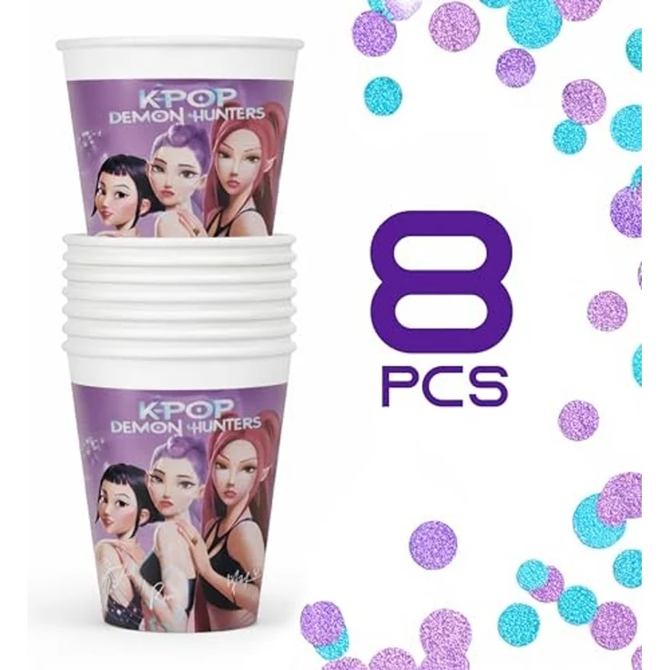Procos Becher KPOP Demon Hunters - 8 Pappbecher - ca. 200 ml, 8-tlg, Papier – Bild 4
