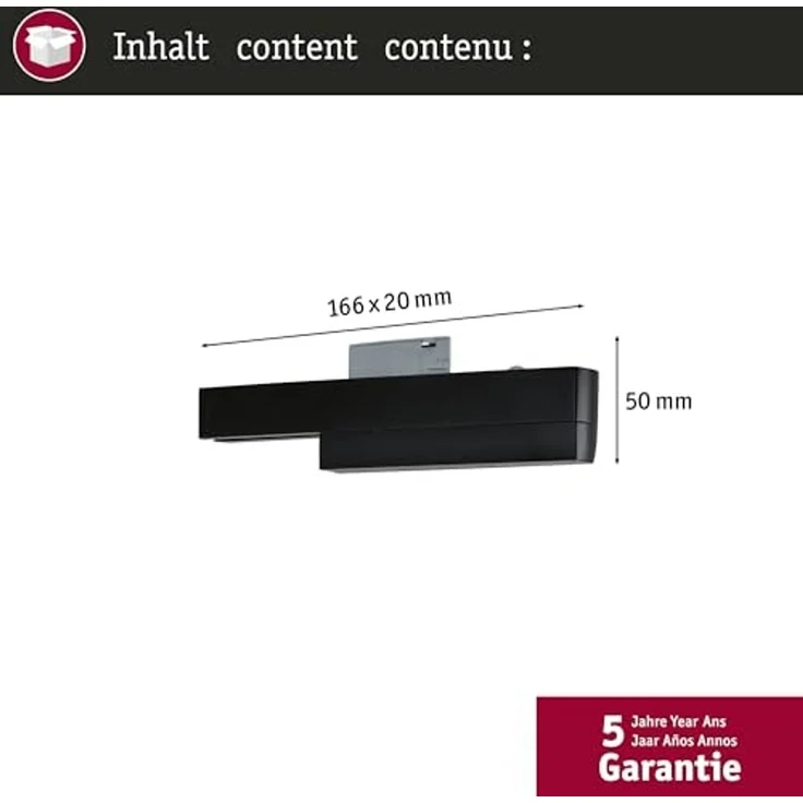 Paulmann 955. 24 URail Schienenadapter On/Off/Dimm Smart Home Zigbee 166x20 mm Schwarz – Bild 2