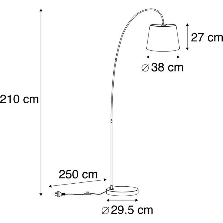 Qazqa Stehlampe Bend, ohne Leuchtmittel, E27, Grau, Modern, Stahl, 1-flammig – Bild 2