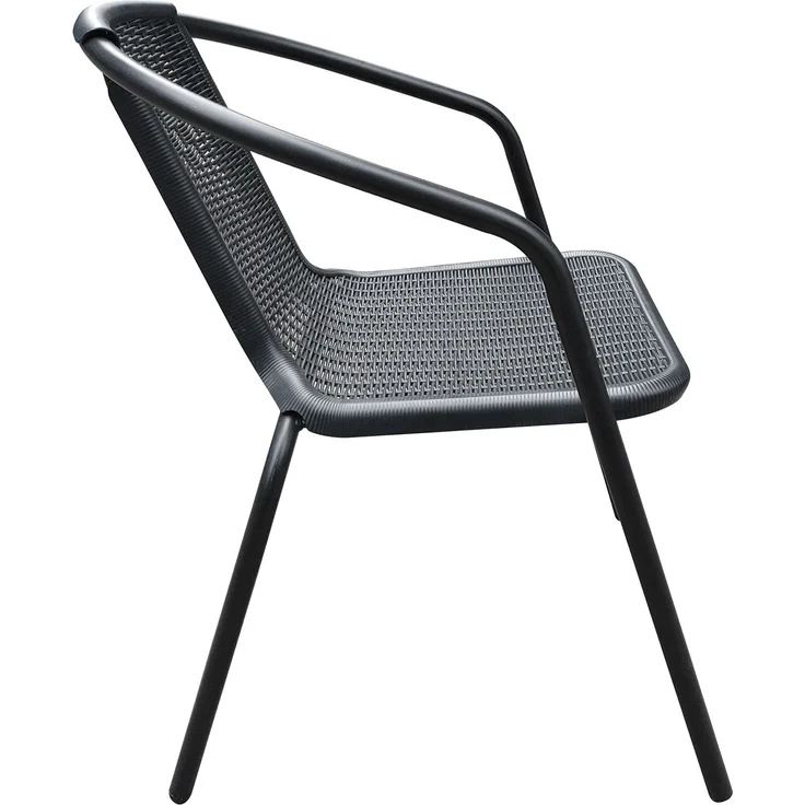 LC Garden Stapelstuhl Garvista Stapelstuhl 54x52x72cm schwarz Gartenstuhl Terassenstuhl, Pulverbeschichteter Stahl – Bild 8