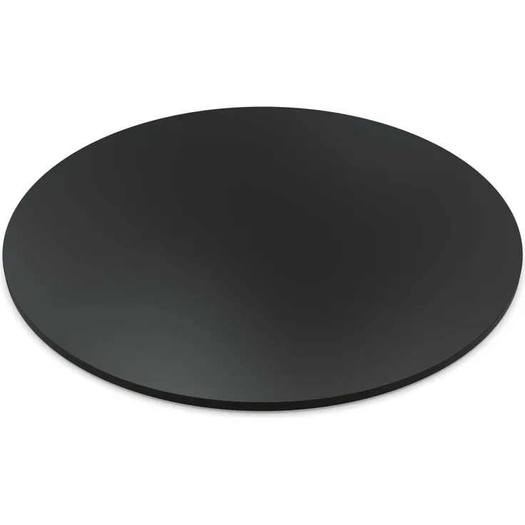Dekor Spanplatte 28mm Tischplatte rund melaminharzbeschichtet schwarz mit ABS Kante Umleimer - Größe 130 x 130 cm - Höhe 2,8 cm - Farbe Vulkanschwarz