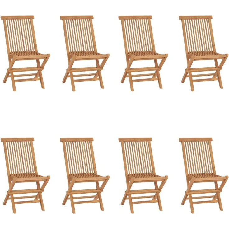 vidaXL Klappbare Gartenstühle 8 Stk. Massivholz Teak 3096592