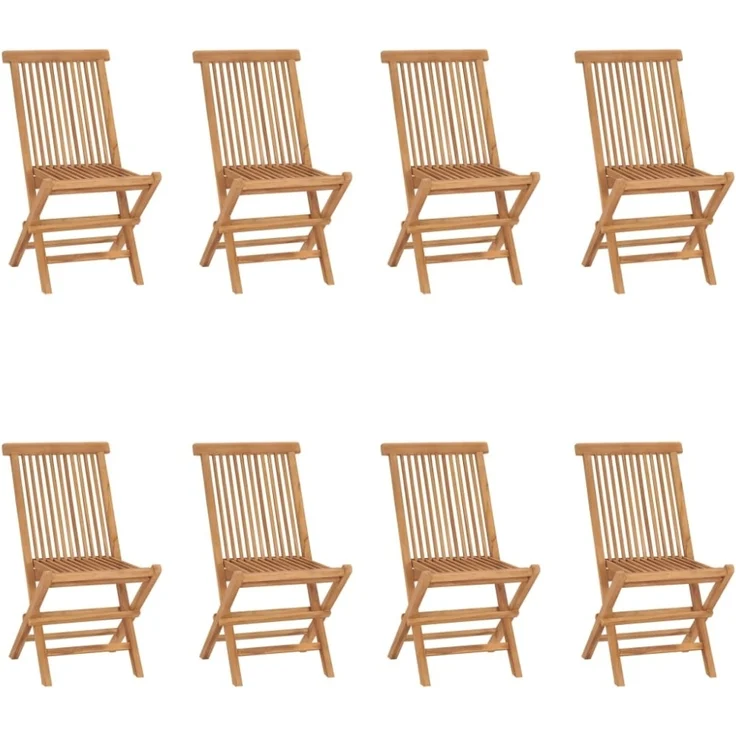 vidaXL Klappbare Gartenstühle 8 Stk. Massivholz Teak 3096592 – Bild 1