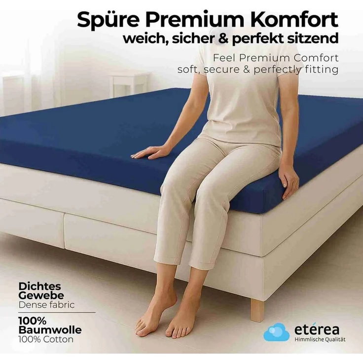 etérea Himmlische Qualität Spannbettlaken etérea Comfort Jersey Topper Spannbettlaken, Jersey, Gummizug: rundum, (1 Stück) – Bild 2