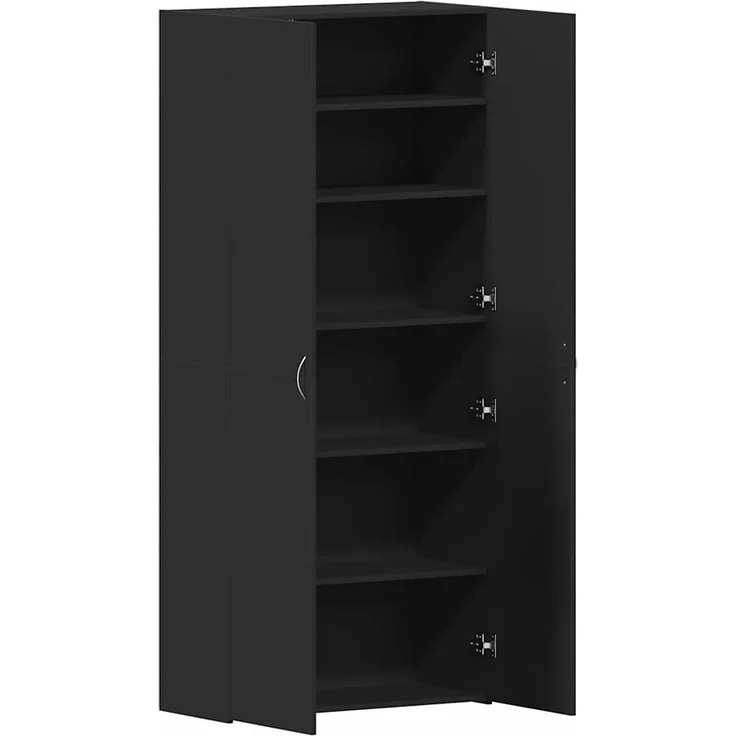 vidaXL Schuhschrank mit Regal Schwarz 80 x 35,5 x 180 cm Holzwerkstoff 3333837 – Bild 4