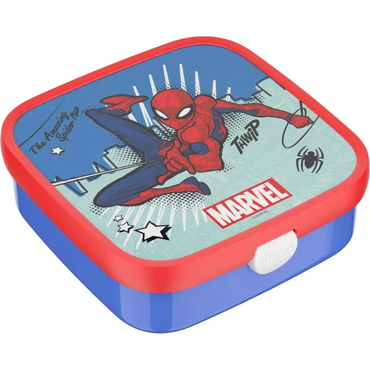 Mepal 'Campus' Brotdose Groß inklusive 2 auslaufsicheren Bento Fächern & Gabel, Kunststoff Spiderman, 1250 ml – Bild 1