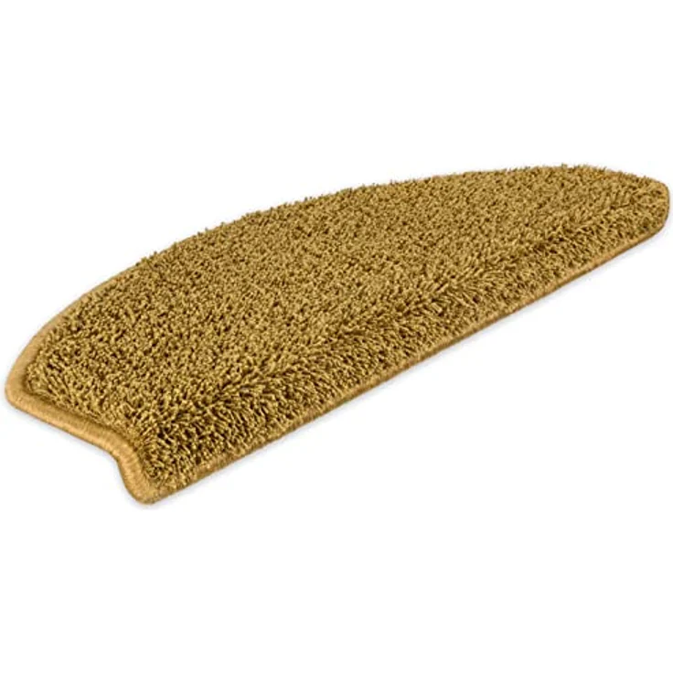 Metzker® Stufenmatte Shaggy Stufenmatten Emphoria Halbrund ocker 15 Stück, Halbrund, Höhe: 15 mm, 15 Stück im Set - Ocker – Bild 4