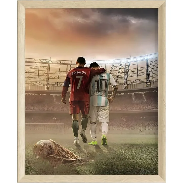 JUSTGOODMOOD Poster Premium ® Ronaldo & Messi Freunde Fußball Poster · ohne Rahmen
