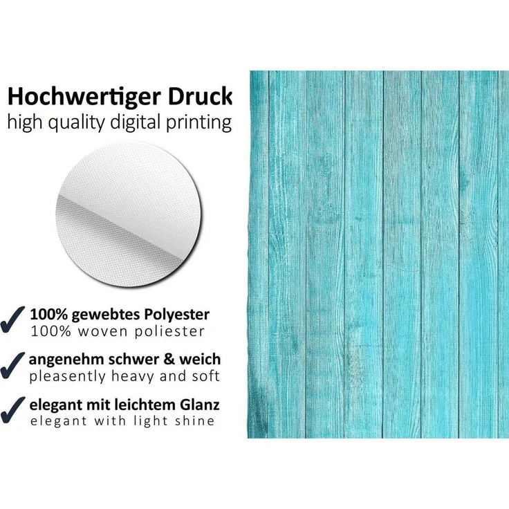 arteneur® - Holz Türkis - Anti-Schimmel Duschvorhang 120x200 - Recycelt mit Öko-Tex Standard 100 - Beschwerter Saum, Blickdicht, Wasserdicht, Waschbar, 8 Ringe & E-Book mit Reinigungs-Tipps – Bild 2