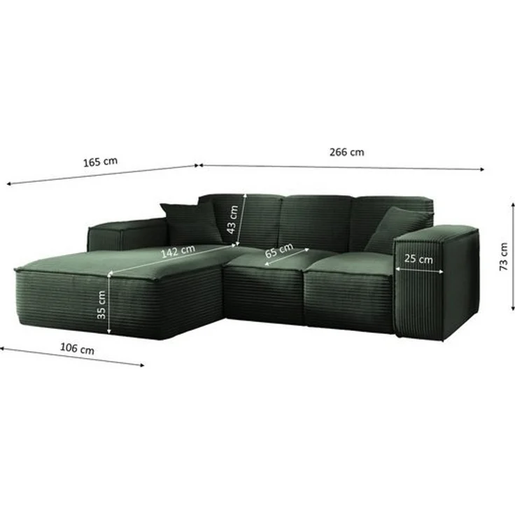 Kaiser Möbel Ecksofa Eckcouch L form, Wohnzimmer Couch SIENA stoff Poso – Bild 4