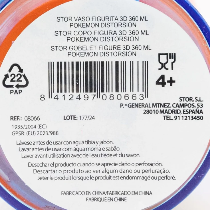 Stor WIEDERVERWENDBARER KINDERBECHER AUS BPA-FREIEM KUNSTSTOFF 430 ML MIT 3D-FIGUR AUF DEM DECKEL | POKEMON DISTORSION, Blau – Bild 5