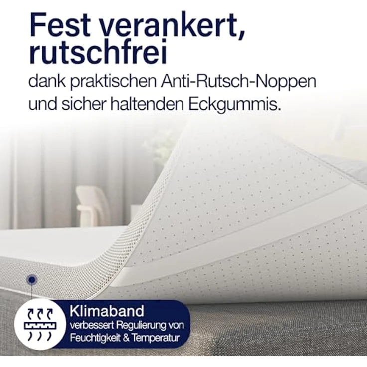 KNERST, Topper Matratzentopper 7-Zonen Komfort, 7cm Höhe, atmungsaktiv, pflegeleicht, 7 cm hoch Gel Topper,waschbarer Bezug, rutschfest, ergonomisch – Bild 6