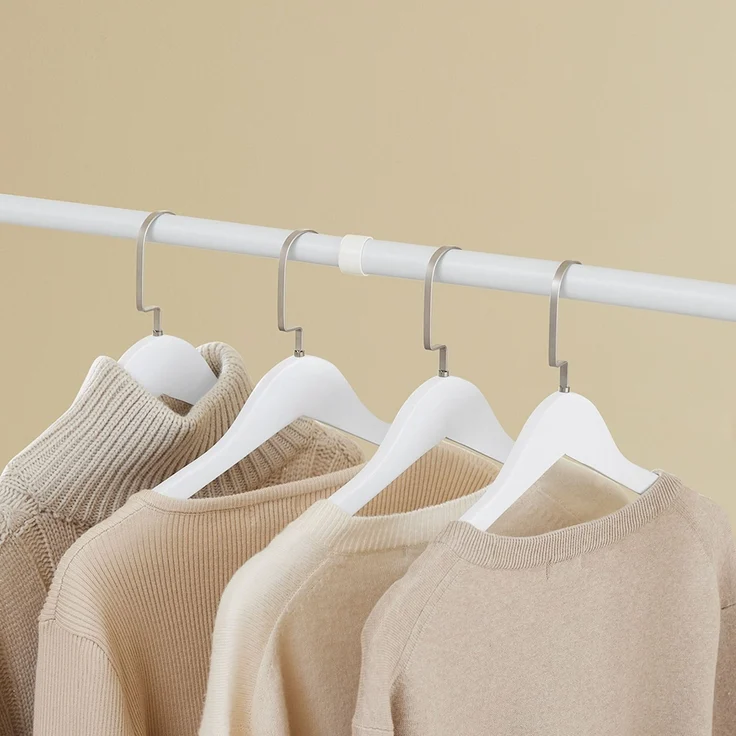 SoBuy KLS17-WN Garderobenständer, Metall, Pulverbeschichtung, Weiß, 151 x 214 x 54 cm – Bild 8