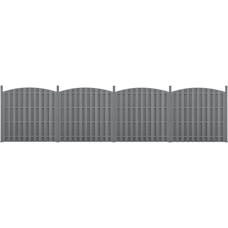 WPC Gartenzaun mit Rundbogen (165-185)x747 cm Grau [neu. holz] – Bild 1