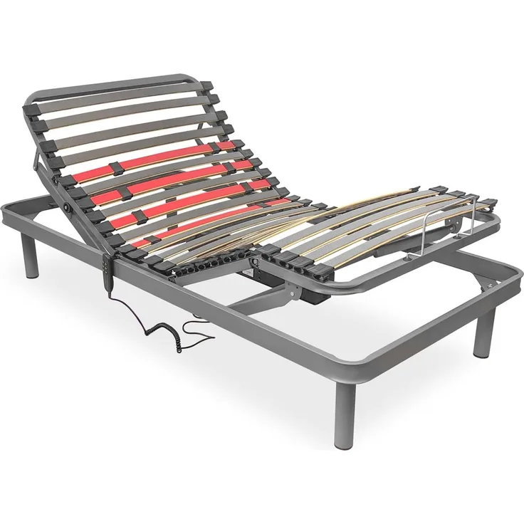 Homey Flexipro Elektrobett mit 5 Ebenen und verstärkter Struktur, ergonomisch, zuverlässig und leise, Deutscher Motor, 80 x 180 cm