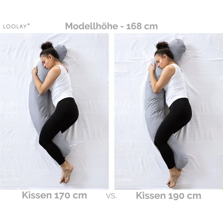 Loolay Stillkissen ROSE Baumwolle/ MINKY Schwangerschaftskissen Stillkissen Frau Kissen, WEICH oder EPS Kügelchen Füllung, 170 oder 190 cm SIZE-Standard, Altrosa Puderrosa Staubrosa Stillkissen + Bezug mit Reißverschluss!, LOOLAY® 100% Europäische Stof... – Bild 4